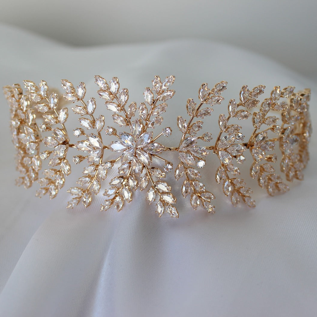 bridal headpieces rose gold