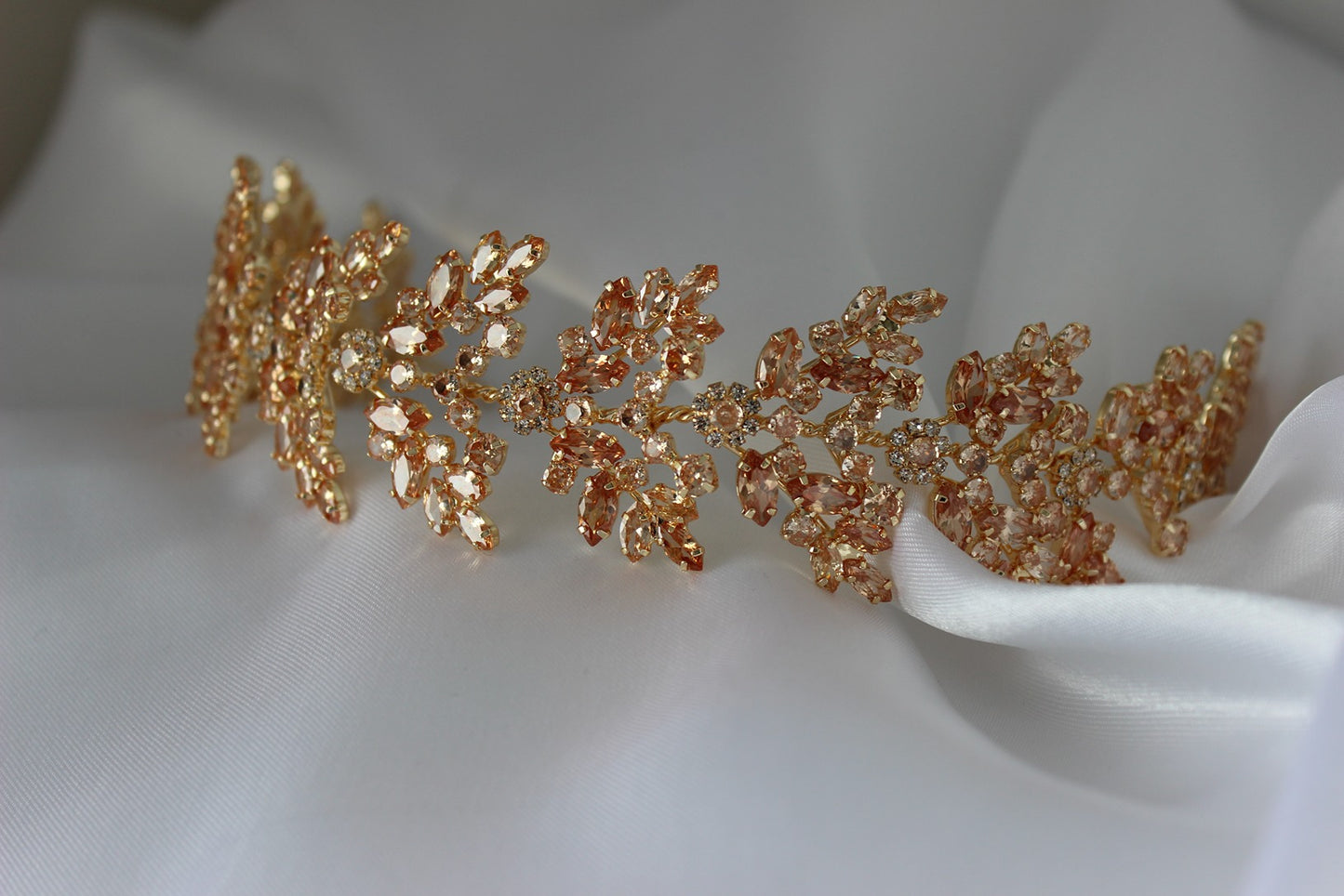 Gold headpiece on white background