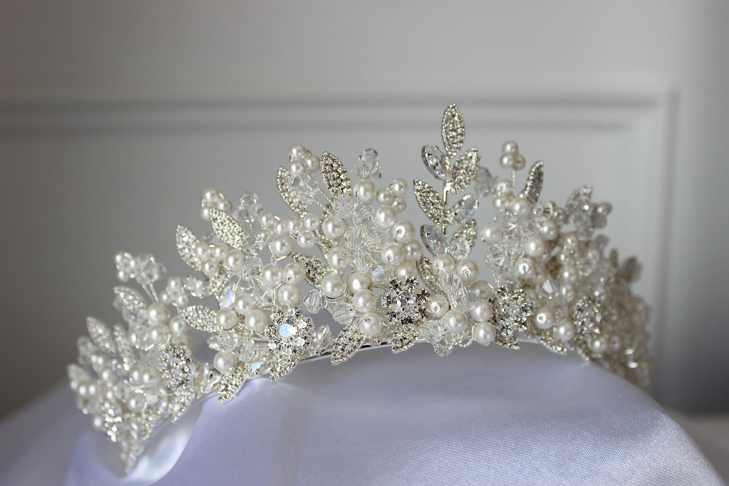 pearl crown on white background