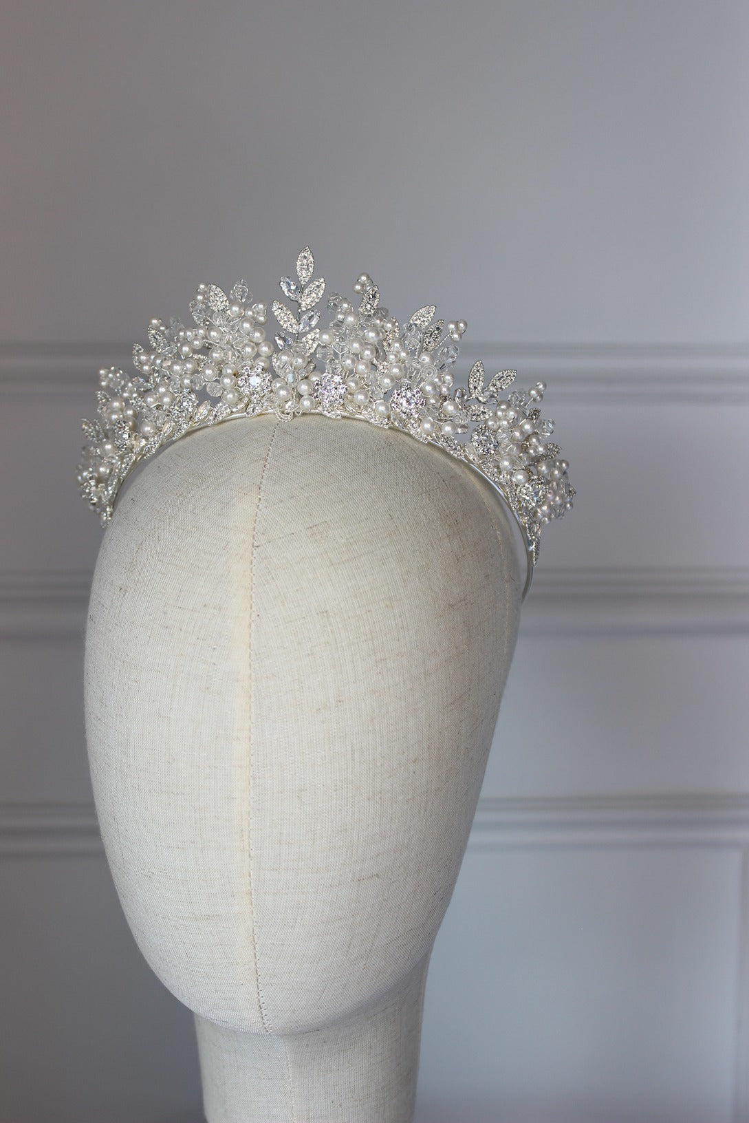 pearl crown on mannequin