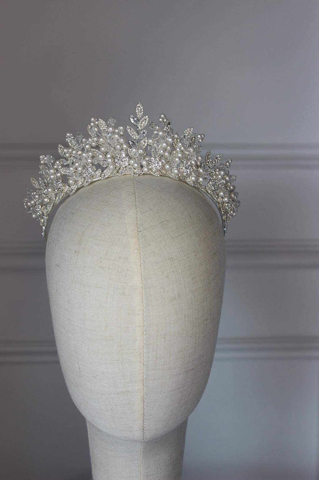 pearl crown on mannequin
