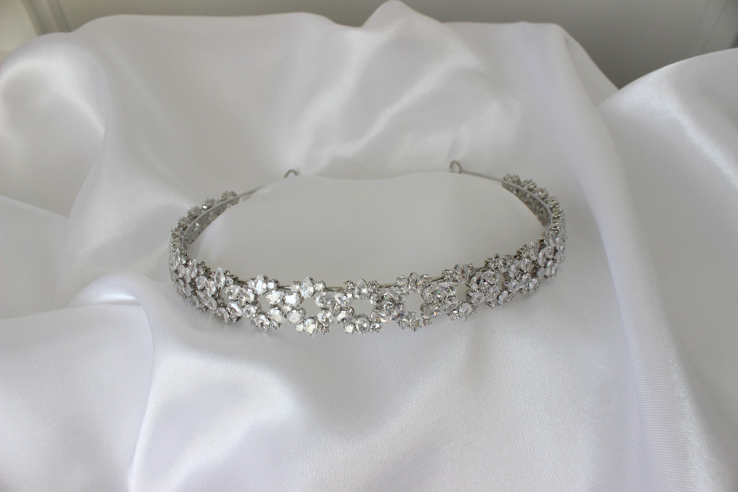 Silver bridal headband