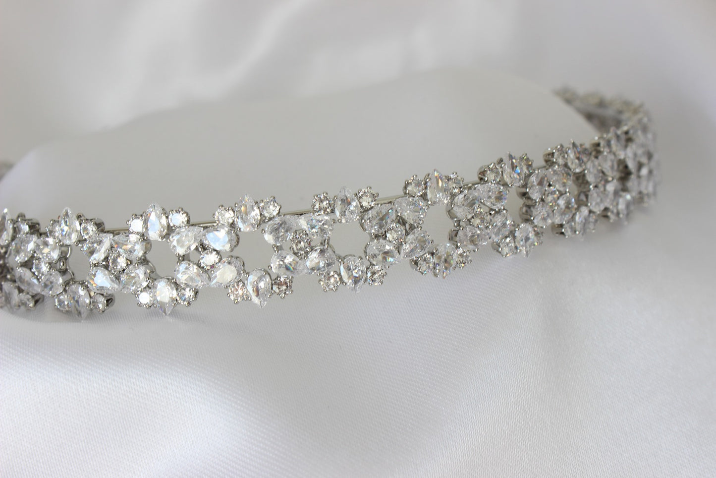 Silver bridal headband