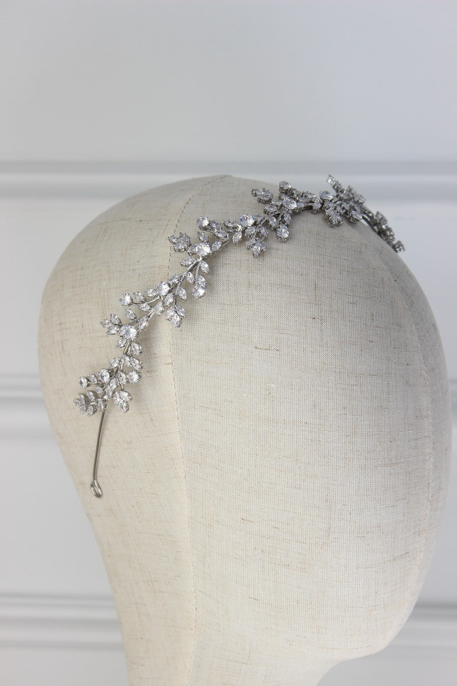 silver headband on mannequin