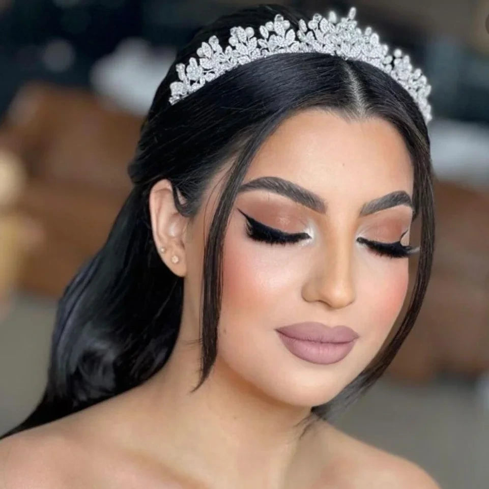 Silver tiara on bride