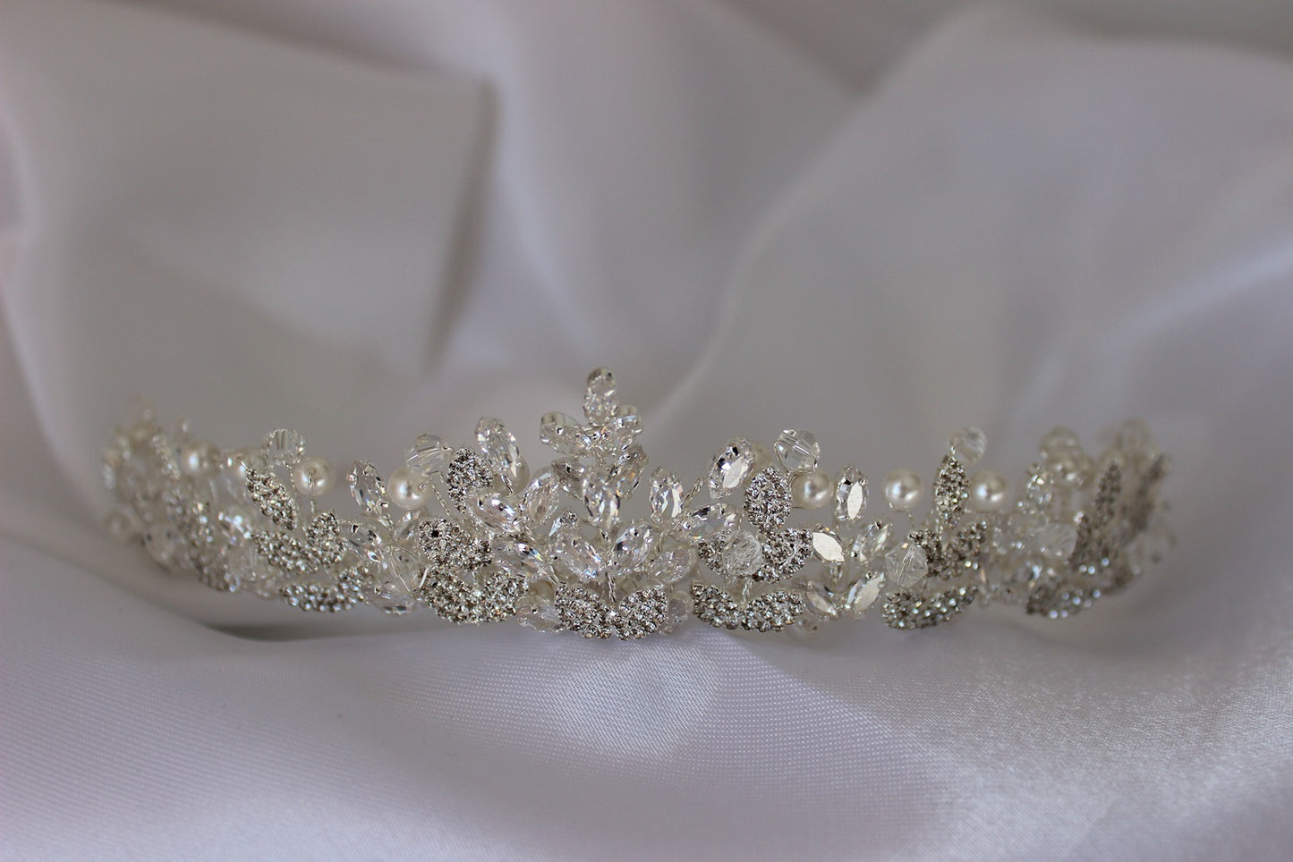 Silver tiara on mannequin
