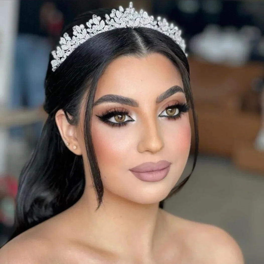 Silver tiara on bride